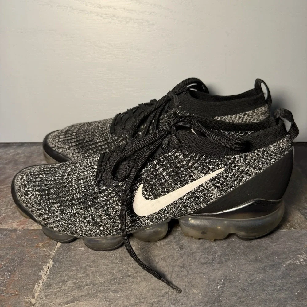 Nike Air Vapormax Flyknit 3 Men US 12 Oreo Black Sneaker AJ6900-002 F2